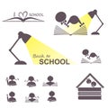 Back to school icons set Royalty Free Stock Photo
