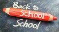 Back to school illustration with creative typography written on a stylish blackboard background Royalty Free Stock Photo
