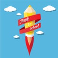 Back to school illustration with rocket pencil Royalty Free Stock Photo