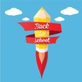 Back to school illustration with rocket pencil Royalty Free Stock Photo