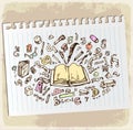 Back to School illustration, vector icon. Royalty Free Stock Photo