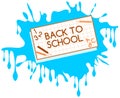 Back to school label with drop isolated Royalty Free Stock Photo
