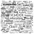 Back to School in important words in the business world cloud words - Illustration,black and white school word cloud,background Royalty Free Stock Photo