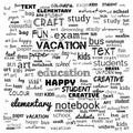 Back to School in important words in the business world cloud words - Illustration,black and white school word cloud,background Royalty Free Stock Photo