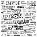 Back to School in important words in the business world cloud words - Illustration,black and white school word cloud,background