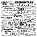 Back to School in important words in the business world cloud words - Illustration,black and white school word cloud,background Royalty Free Stock Photo