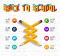Back to school infographic design Royalty Free Stock Photo