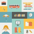 Back to school infographic template. Royalty Free Stock Photo