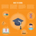 Back to school infographics concept