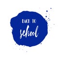 Back to school ink watercolor navy blue splash Royalty Free Stock Photo