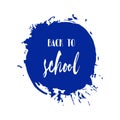 Back to school ink watercolor navy blue splash Royalty Free Stock Photo