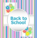 Back to school invitation card with flowers, education Royalty Free Stock Photo