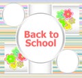 Back to school invitation card with flowers, education Royalty Free Stock Photo