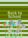 Back to school invitation card with flowers, education Royalty Free Stock Photo