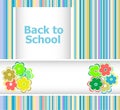 Back to school invitation card with flowers, education Royalty Free Stock Photo