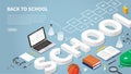 Back To School Isometric illustration Royalty Free Stock Photo