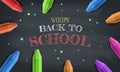 Back to school with school items and elements. background and poster for back to school Royalty Free Stock Photo