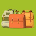 Back to School kids backpack vector illustration work time education baggage rucksack learning luggage. Royalty Free Stock Photo