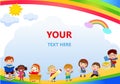 Back to school, kids school, education concept, Kids go to school, Template for advertising brochure, your text,Kids and frame,chi Royalty Free Stock Photo