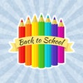 Back to School Label with Crayons