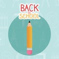 Back to school label with pencil
