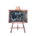 Back to school card painted with watercolor