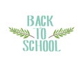 Back to school label on white background Royalty Free Stock Photo