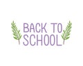 Back to school label on white background Royalty Free Stock Photo