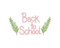 Back to school label on white background Royalty Free Stock Photo