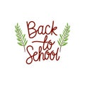 Back to school label on white background Royalty Free Stock Photo