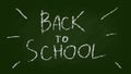 Back to school Lettering on a Green Chalkboard. Stop motion style looped animation