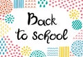 Back to school. Lettering. Hand drawn Inscription. Background with abstract hand drawn textures.