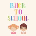 `Back to School` lettering with happy kids. Royalty Free Stock Photo