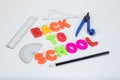 Back to school letters and geometry equipment