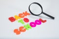 Back to school letters and magnifying glass