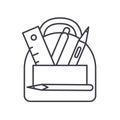 back to school line icon, outline symbol, vector illustration, concept sign Royalty Free Stock Photo