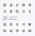 20 Back To School Line icon Pack like globe study graduate school education