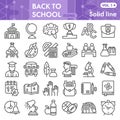 Back to school line icon set, school symbols collection or sketches. Education linear style signs for web and app Royalty Free Stock Photo