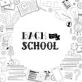 Back to school linear vector social media banner template