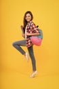 Back to school and looking cool. Energetic tween back to school. Back-to-school. New beginnings