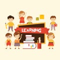 Back to school. Lovely children learn Royalty Free Stock Photo