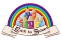 Back to School Magic rainbow school castle