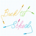 Back to School Markers on Paper Vector Illustration Royalty Free Stock Photo