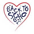 Back to school message written inside the heart. Miss school.