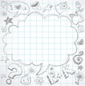 Back to school - notebook with doodles Royalty Free Stock Photo