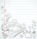 Back to school - notebook with doodles