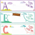 Back to School notes with smiling happy kids Royalty Free Stock Photo