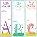 Back to School notes with smiling happy kids Royalty Free Stock Photo