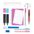 Back to School or office tools on white background Royalty Free Stock Photo