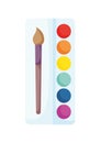 Back to school paintbrush color palette artistic draw Royalty Free Stock Photo